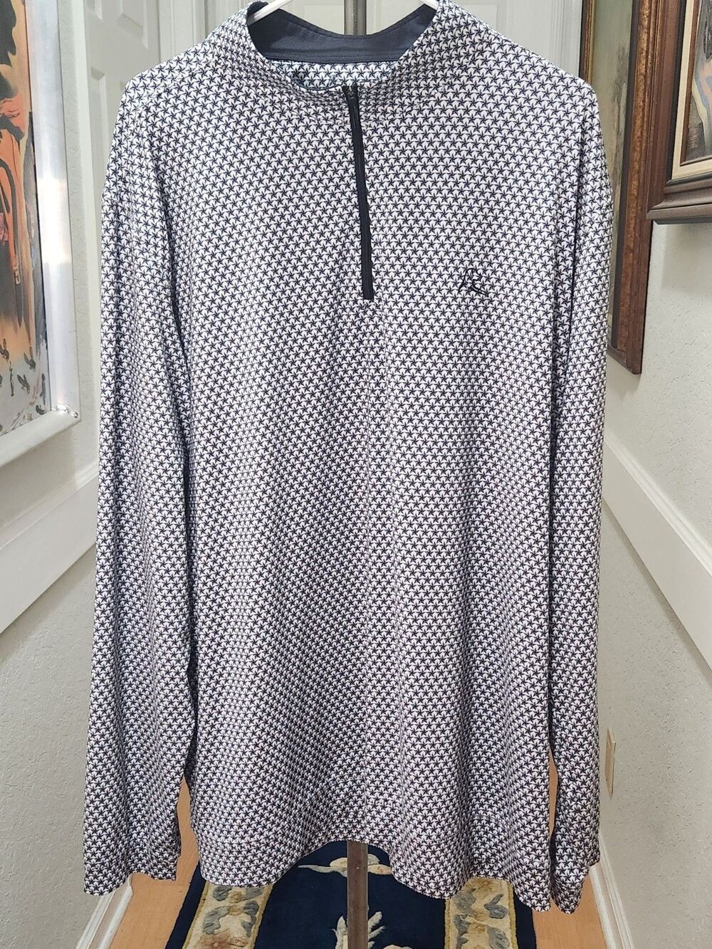 Men's Rhoback XXXL Pullover Quarter Zip Sweater Stars Texas Flag Black 3XL Q-ZIP
